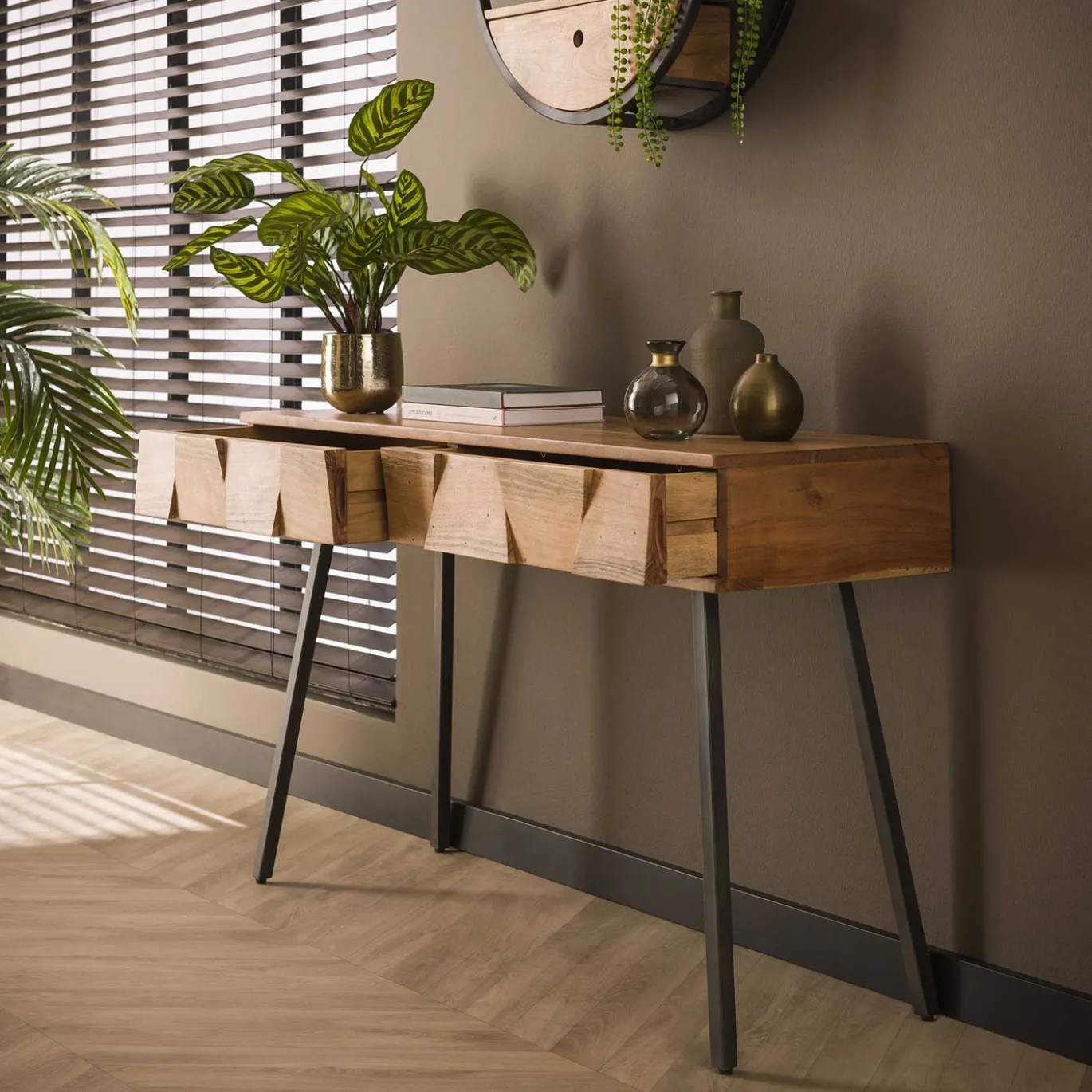 Kaptafel Demn Massief Acacia Naturel - Giga Meubel