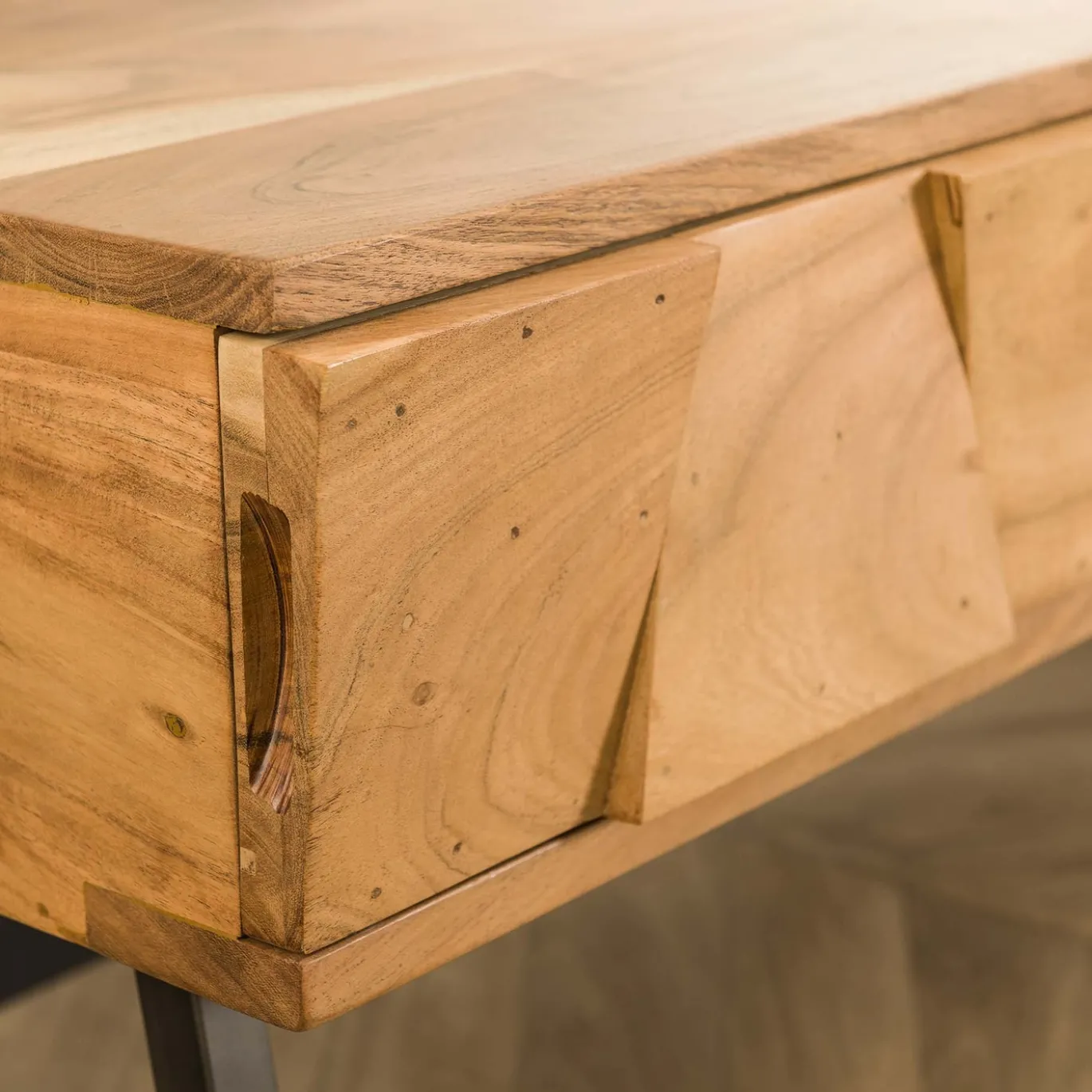 Kaptafel Demn Massief Acacia Naturel - Giga Meubel