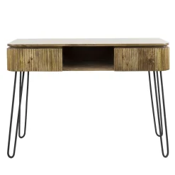 Kaptafel Wave 2 Lades Massief Mango Zandkleur - Giga Meubel