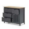 Kast Bruna 3L1dr1d Wax/grijs Antraciet - Giga Meubel