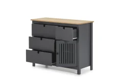 Kast Bruna 3L1dr1d Wax/grijs Antraciet - Giga Meubel