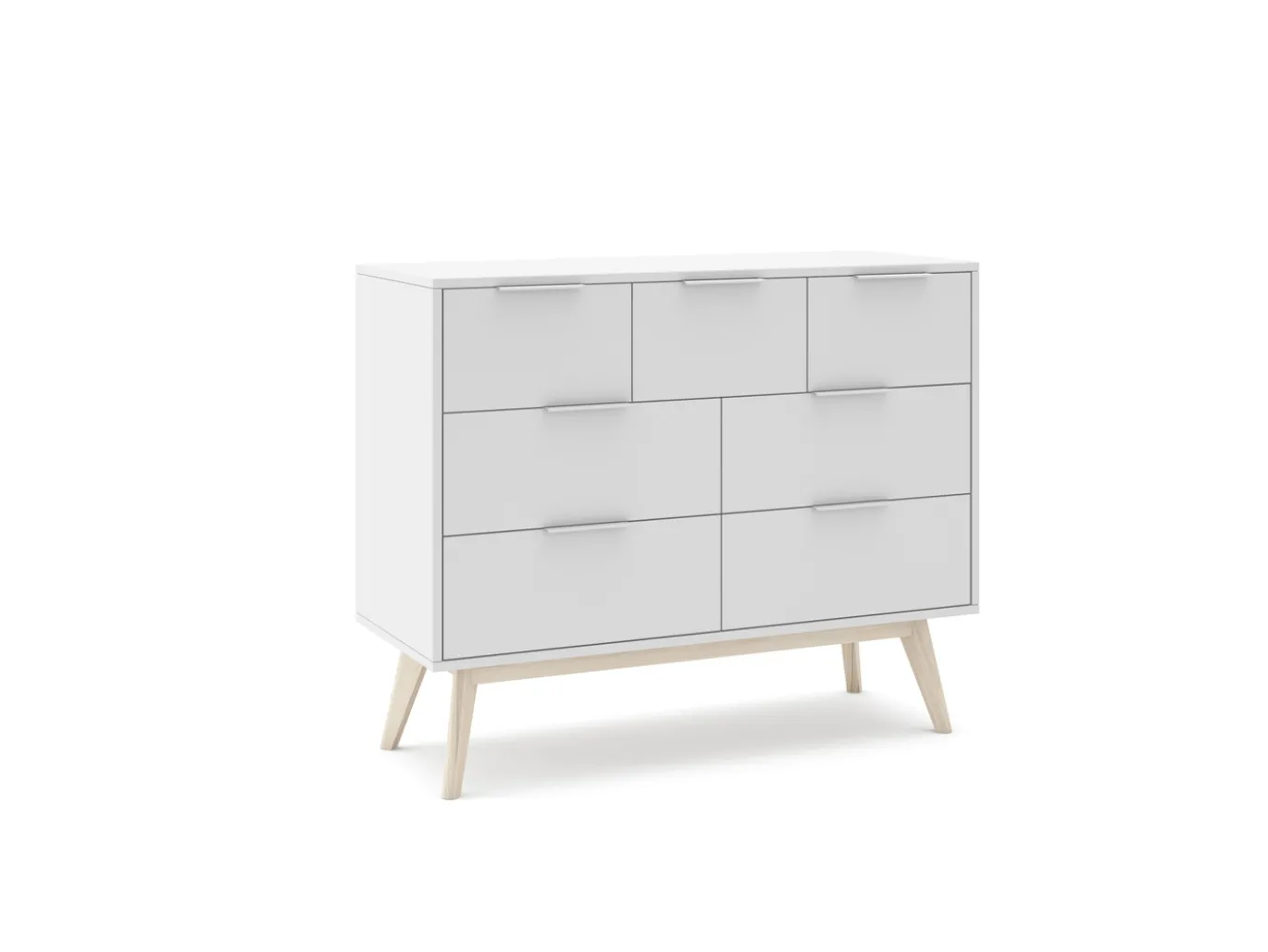 Kast Campus 4+3L Wit Wax - Giga Meubel