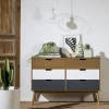 Kast Cusco 6dr Wax/t, Grijs-wit - Giga Meubel