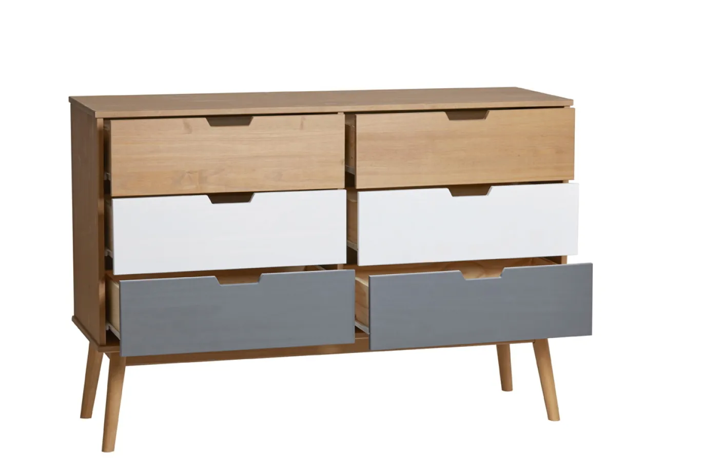 Kast Cusco 6dr Wax/t, Grijs-wit - Giga Meubel