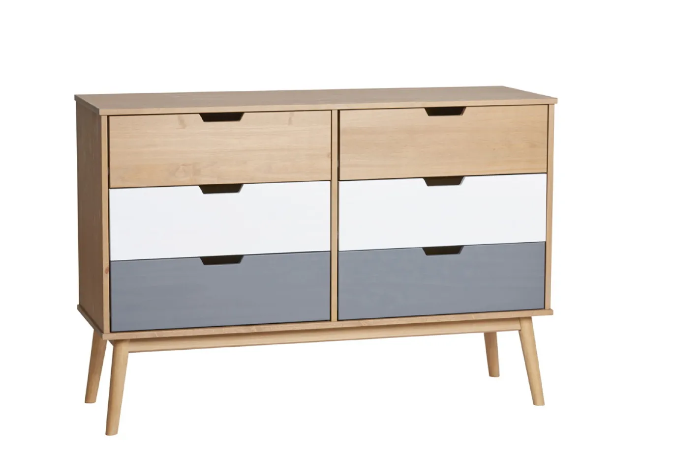 Kast Cusco 6dr Wax/t, Grijs-wit - Giga Meubel