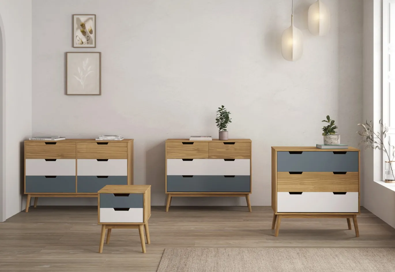 Kast Cusco 6dr Wax/t, Grijs-wit - Giga Meubel