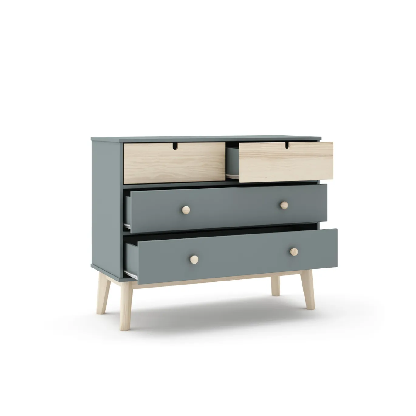 Kast Estefania 2+2L Khaki Groen/wit Wax - Giga Meubel
