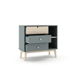 Kast Estefania 3L2v Khaki Groen/wit Wax - Giga Meubel