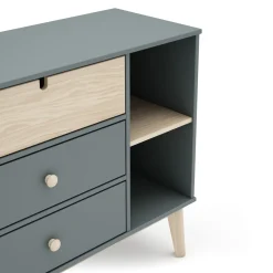 Kast Estefania 3L2v Khaki Groen/wit Wax - Giga Meubel