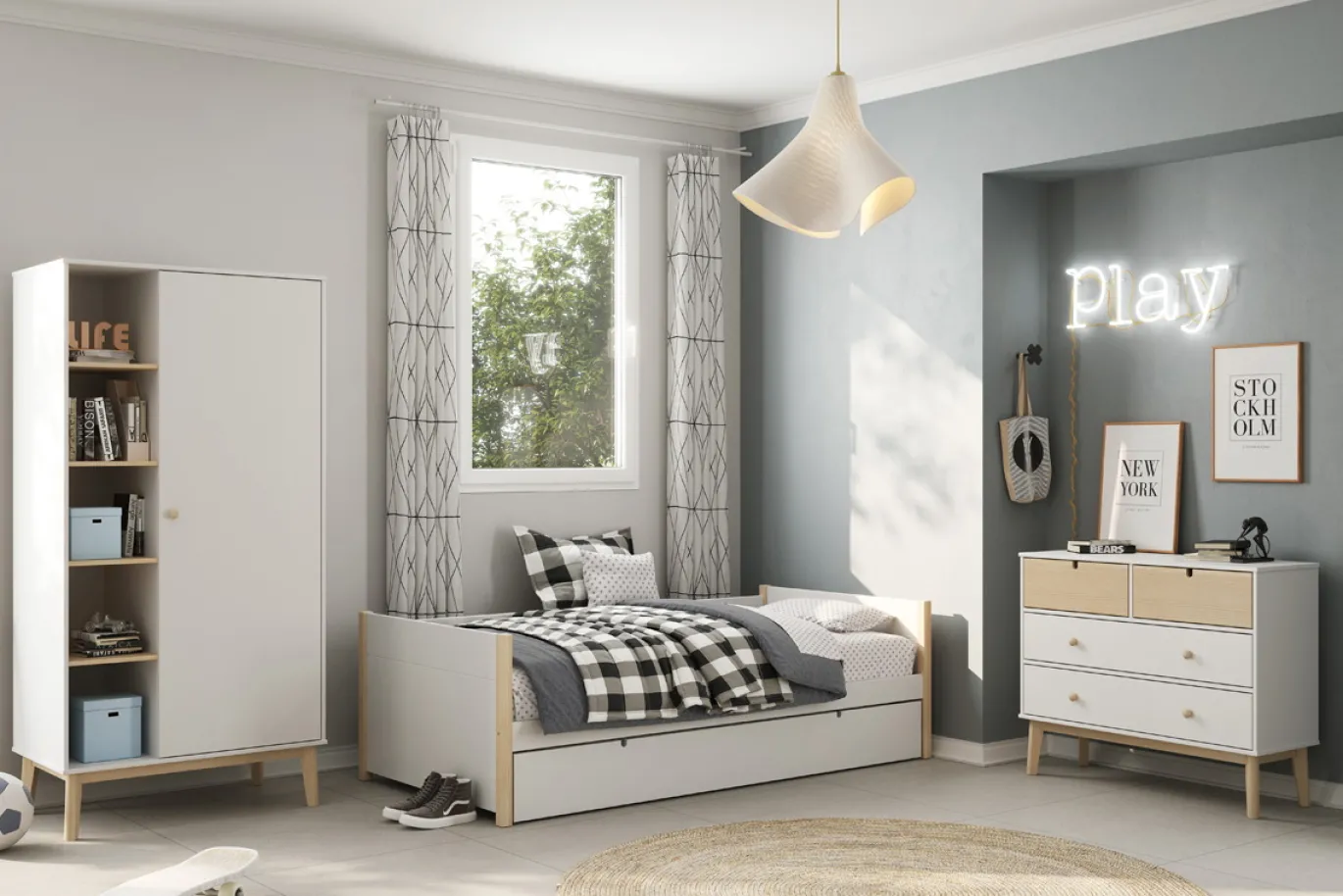 Kast Estefania 2+2L Wit Wax - Giga Meubel