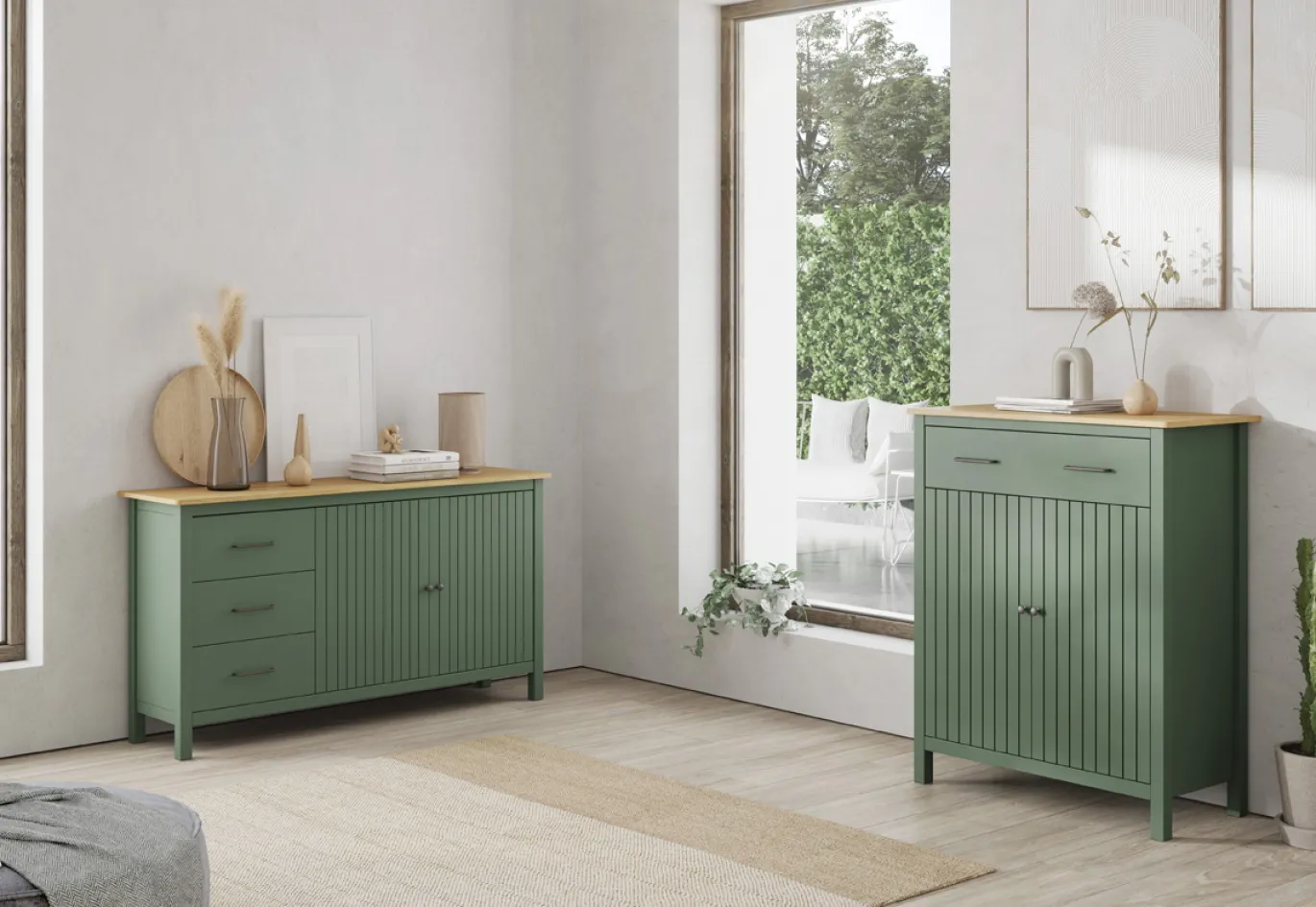 Kast Miranda 2d1dr Groen Wax - Giga Meubel