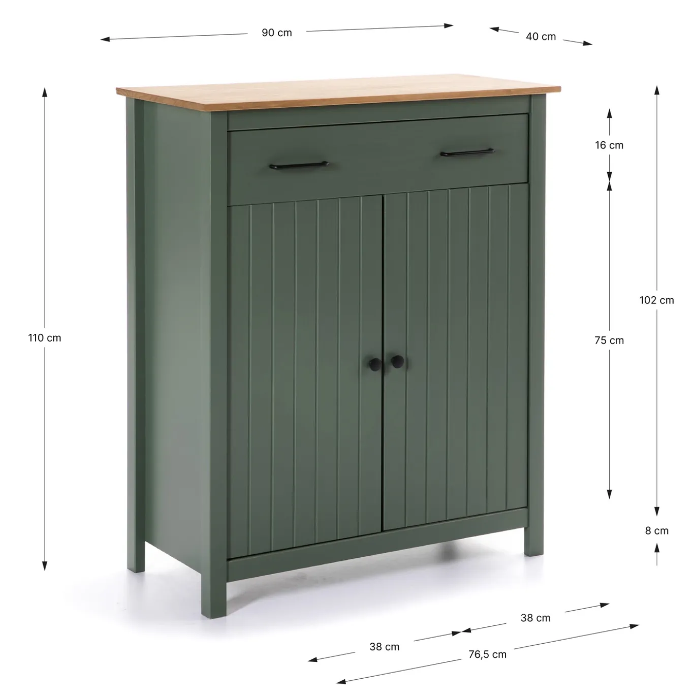Kast Miranda 2d1dr Groen Wax - Giga Meubel