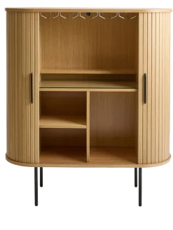 Kast Nola Naturel met Glazenrek - Giga Living