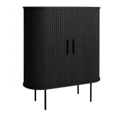 Kast Nola Zwart met Glazenrek - Giga Living
