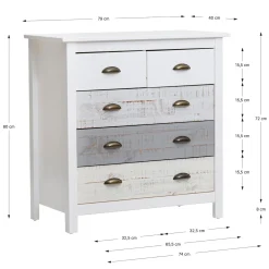 Kast Romantica 3L2L Multicolored - Giga Meubel