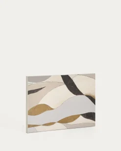 Kave Home Abstract Canvas Marvilo Grijs en Mosterdgeel 60x90cm