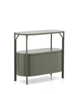 Kave Home Badkamermeubel Arely met Stalen Structuur Groen Gelakt MDF 90x40cm