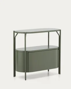 Kave Home Badkamermeubel Arely met Stalen Structuur Groen Gelakt MDF 90x40cm
