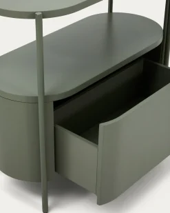 Kave Home Badkamermeubel Arely met Stalen Structuur Groen Gelakt MDF 90x40cm