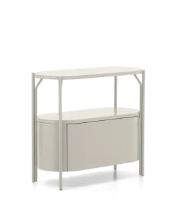Kave Home Badkamermeubel Arely met Stalen Structuur Wit Gelakt MDF 90x40cm