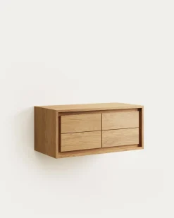 Kave Home Badkamermeubel Kenta Massief Teakhout Naturel 90x45cm