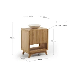Kave Home Badkamermeubel Kuveni Rechthoekig Teakhout 70x50cm
