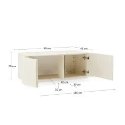 Kave Home Badkamermeubel Salaya Essenfineer Beige Gelakte 90x45cm