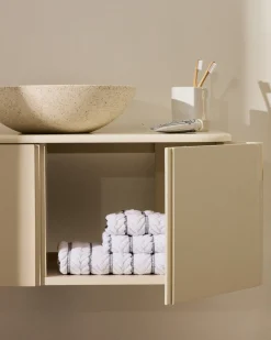 Kave Home Badkamermeubel Salaya Essenfineer Beige Gelakte 90x45cm