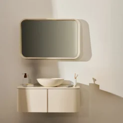Kave Home Badkamermeubel Salaya Essenfineer Beige Gelakte 90x45cm