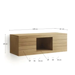 Kave Home Badkamermeubel Yenit Massief Teakhout Natuurlijk 120x45cm