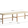 Kave Home Bank Alipa Massief Acaciahout Beige Touw 200cm