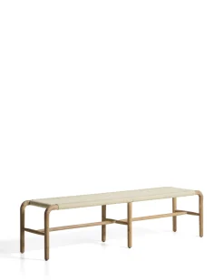 Kave Home Bank Alipa Massief Acaciahout Beige Touw 200cm