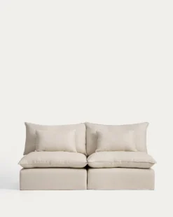 Kave Home Bank Anarela Linnen Beige 220cm
