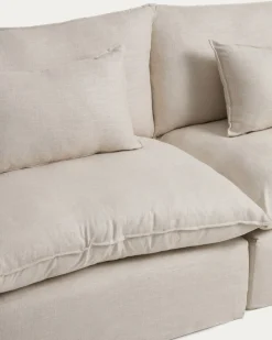 Kave Home Bank Anarela Linnen Beige 220cm