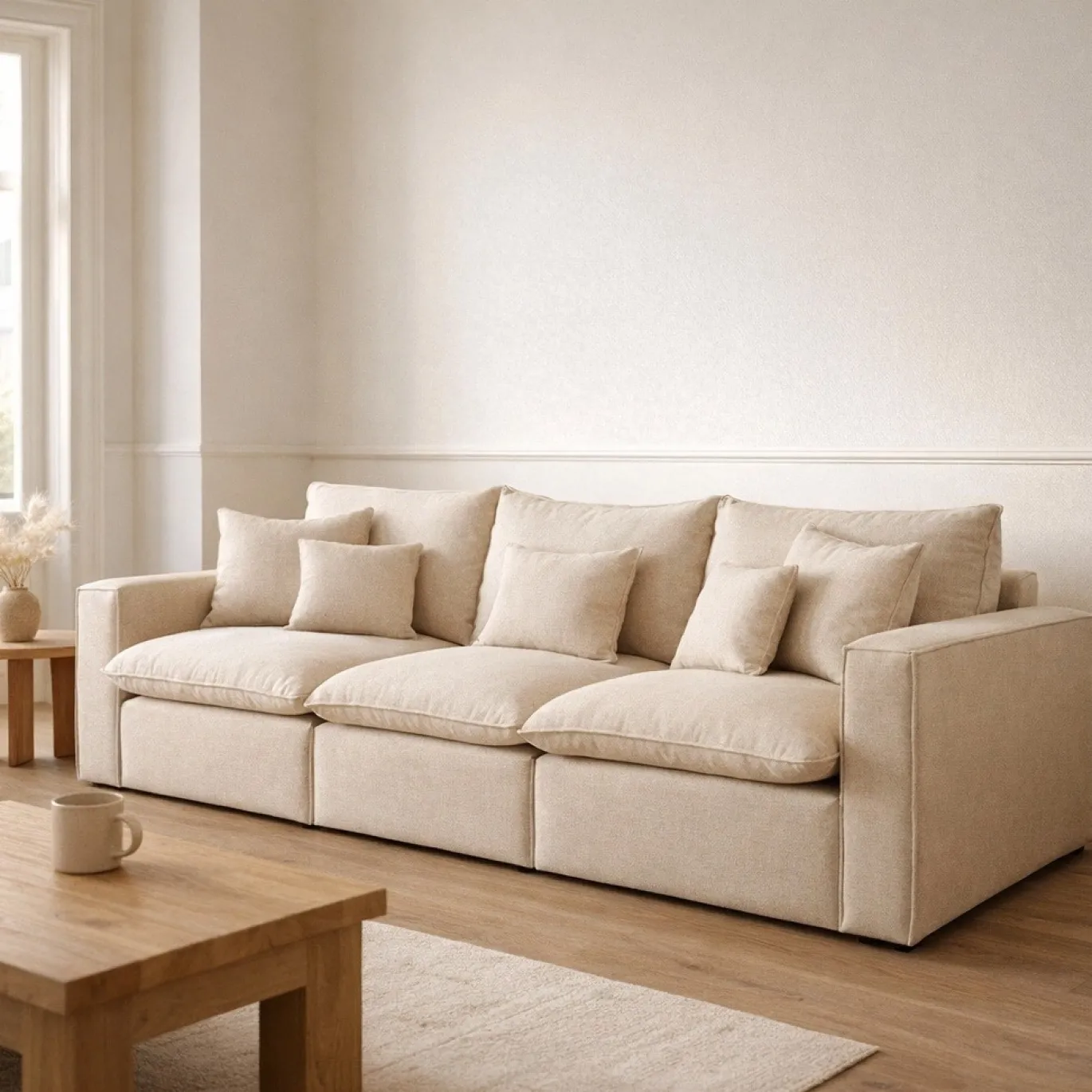 Kave Home Bank Anarela Linnen Beige 310cm