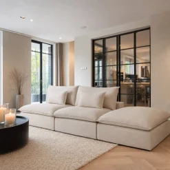 Kave Home Bank Anarela met Eindstuk Linnen Beige 310cm