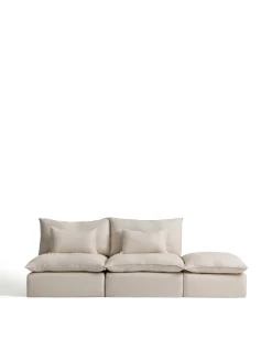 Kave Home Bank Anarela met Eindstuk Linnen Beige 310cm
