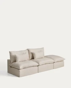 Kave Home Bank Anarela met Eindstuk Linnen Beige 310cm