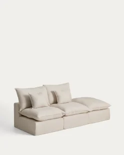 Kave Home Bank Anarela met Eindstuk Linnen Beige 270cm