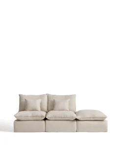 Kave Home Bank Anarela met Eindstuk Linnen Beige 270cm