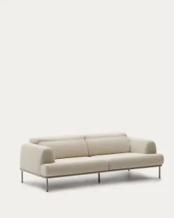 Kave Home Bank Aurum 3-Zits Ecru