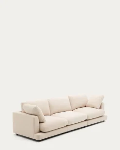 Kave Home Bank Gala 4-zits Beige Chenille 300cm