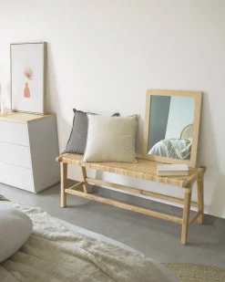 Kave Home Bankje Beida Massief Teakhout 120cm