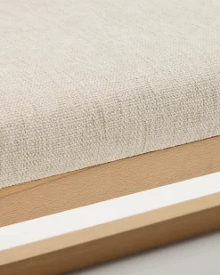 Kave Home Bankje Loya Beige Chenille En Beukenhout 128cm