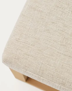 Kave Home Bankje Loya Beige Chenille En Beukenhout 128cm