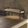 Kave Home Bankje Macaret Massief Eikenhout Zwart Afneembare Hoes 120cm