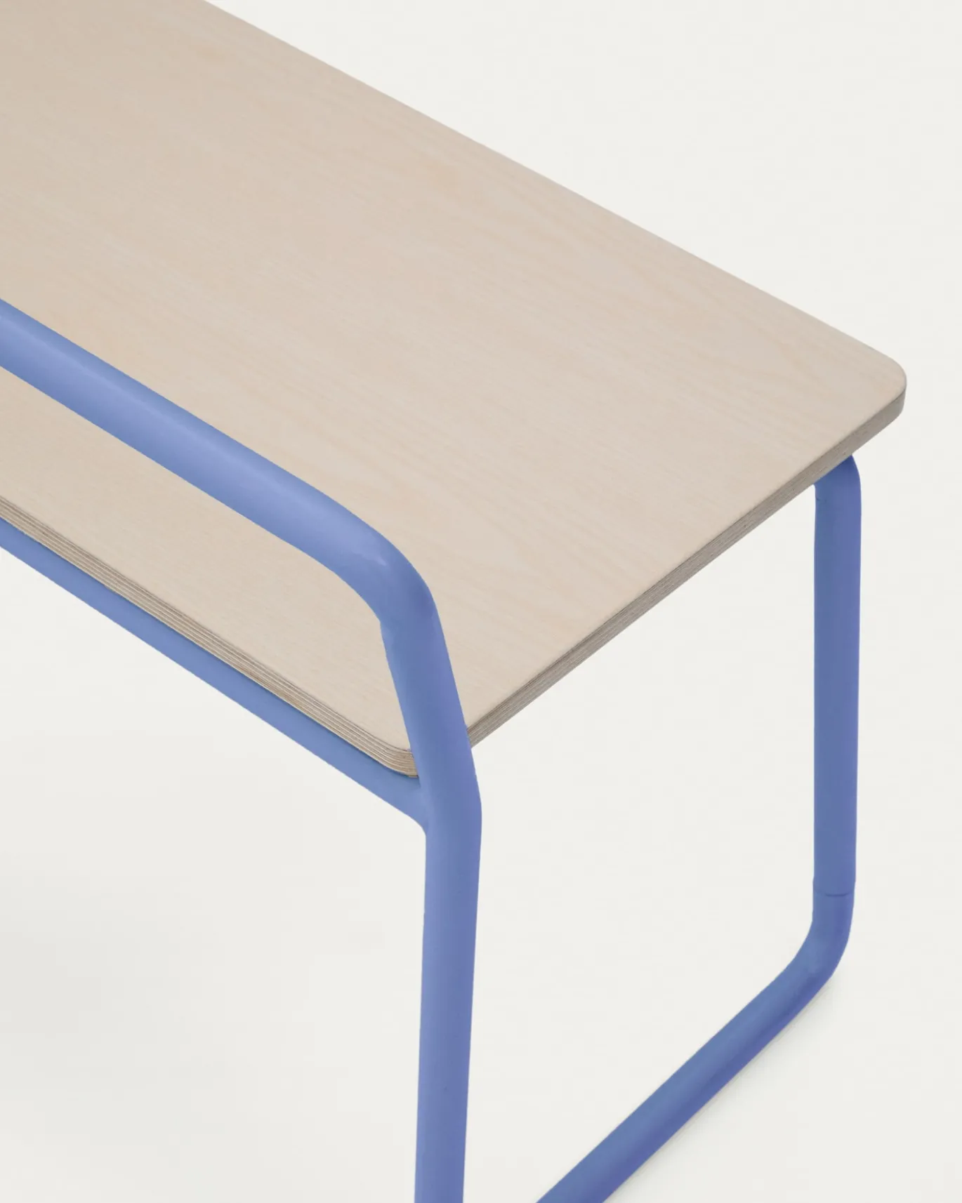 Kave Home Bankje Tinn Essenfineer met Blauw Frame 75cm
