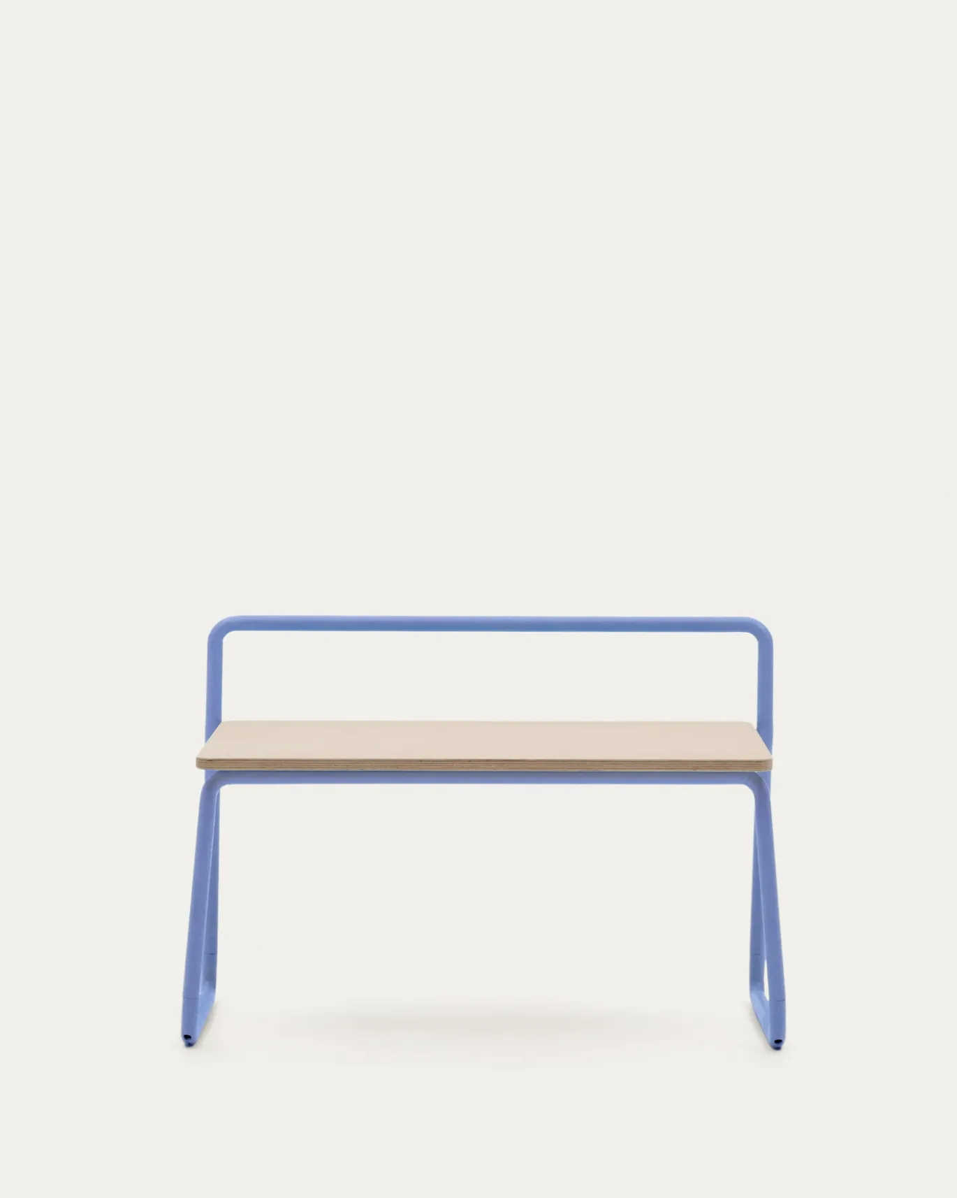 Kave Home Bankje Tinn Essenfineer met Blauw Frame 75cm