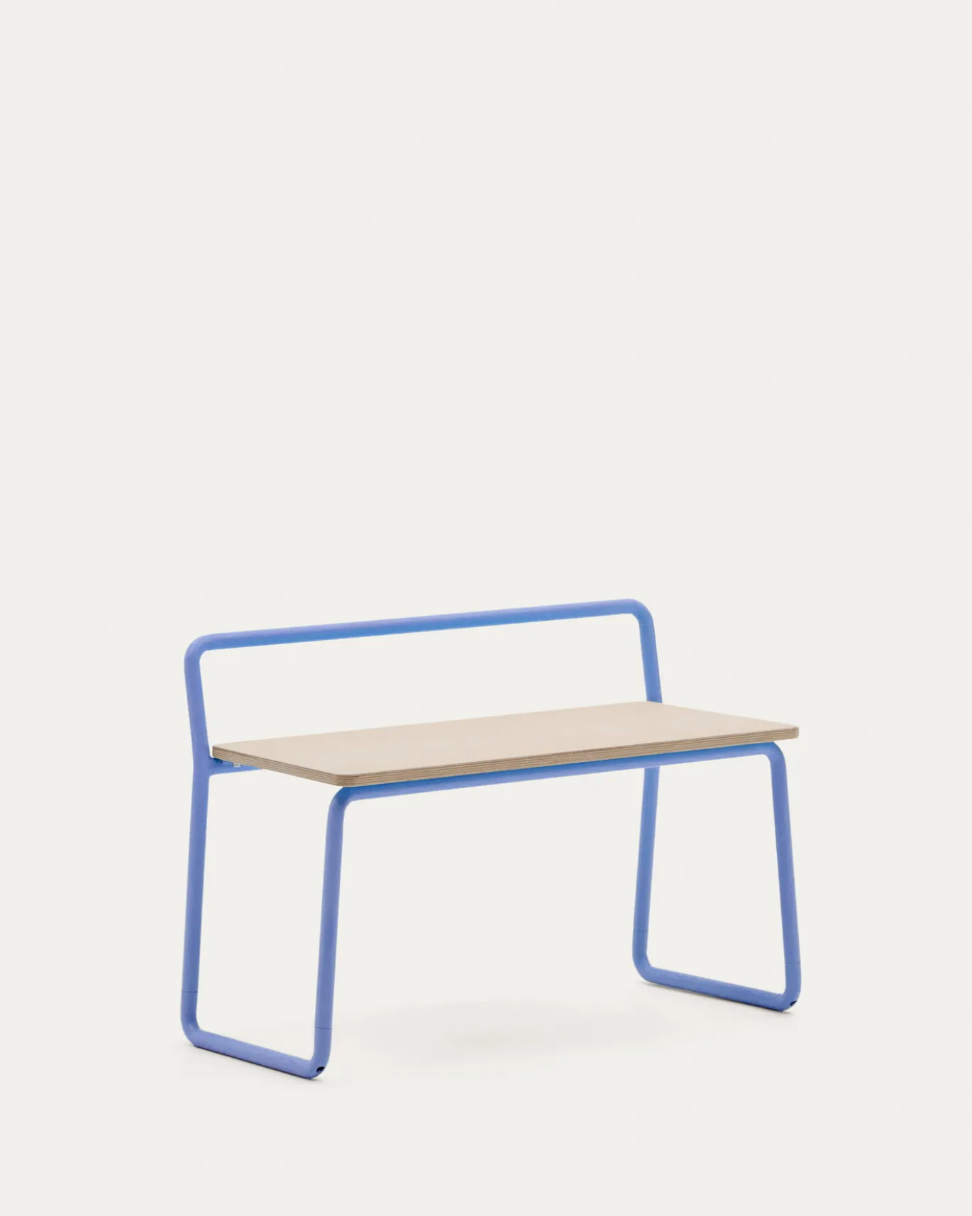Kave Home Bankje Tinn Essenfineer met Blauw Frame 75cm