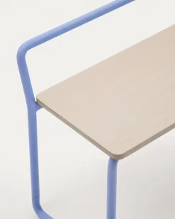 Kave Home Bankje Tinn Essenfineer met Blauw Frame 75cm